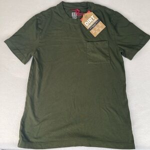 Topo Designs Olive Dirt Pocket Tee Size Small NWT